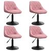 VidaXL Chaises pivotantes de salle à manger 4 pcs Rose Velours 3088796