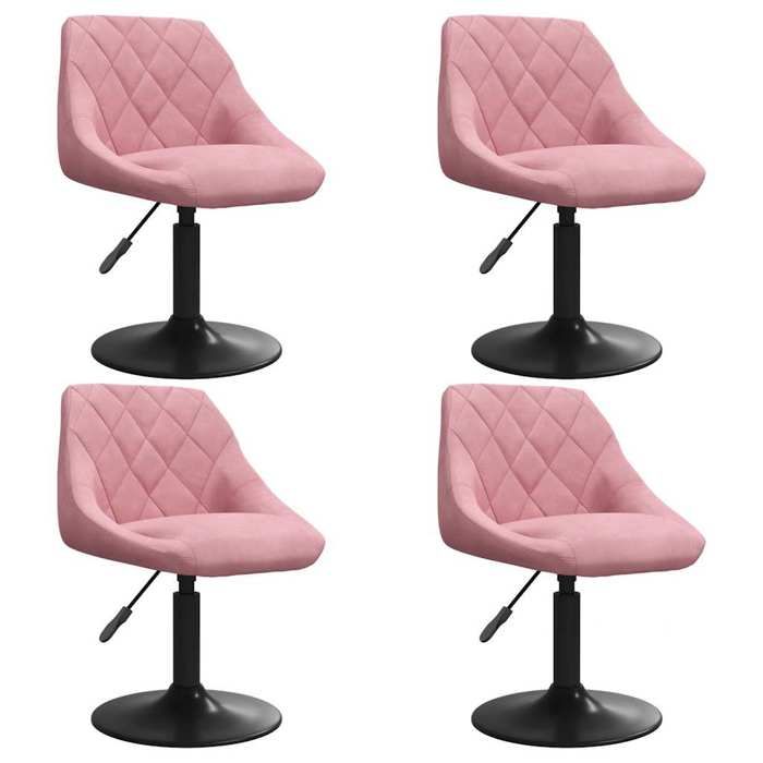VidaXL Chaises pivotantes de salle à manger 4 pcs Rose Velours 3088796