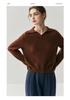 Women's High-End Cashmere Wool Polo Collar Sweater - Autumn Winter Loose Knitwear Base Layer