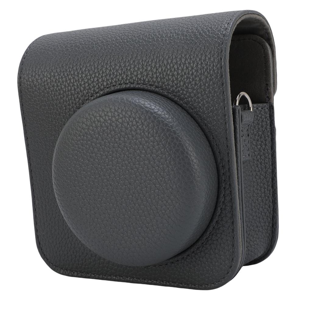 Protective Case Fit for Mini41 Instant Camera Litchi Pattern PU Leather Magnetic Flip Lid Retro Camera Bag with