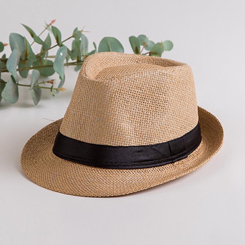 Uniszex Szalmakalap: Brit Stílusú Napvédő Nyárra – Szülő-Gyermek Fedora Strandkalap
