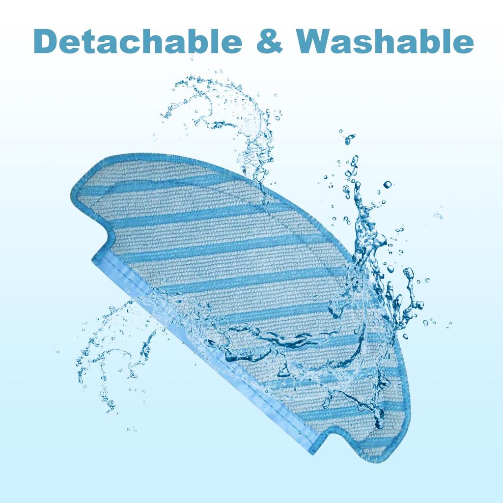 Ecovacs 12pcs Reusable Washable Mop Pads Blue Sweeping Robot Rag Replacement Set