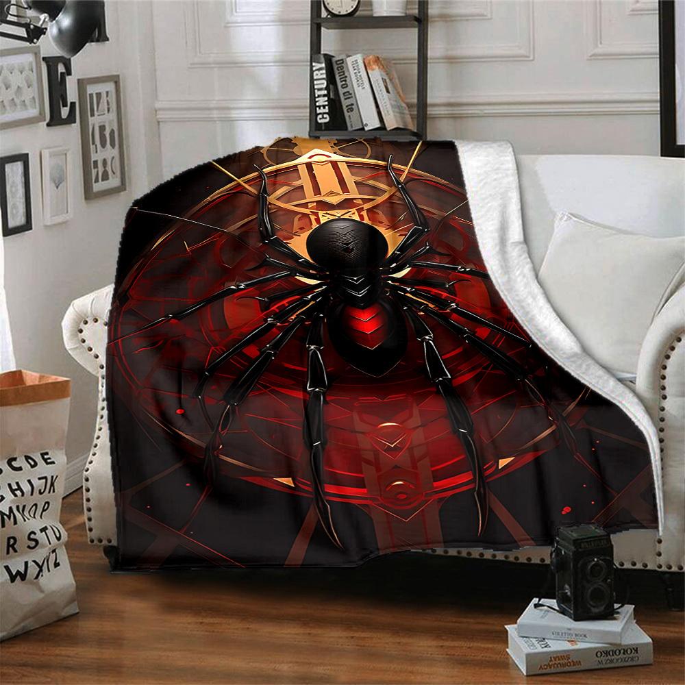 1pc Spider Web Blanket, Lightweight Flannel Throw Blanket for Sofa, Bed, Travel, Camping, Living Room, Office, Couch021