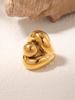 Hyperbole Two-tone Stainless Steel Chunky Rings For Women 18k Gold Plated copper Color Hip Hop Rock Style Women's Large Ring