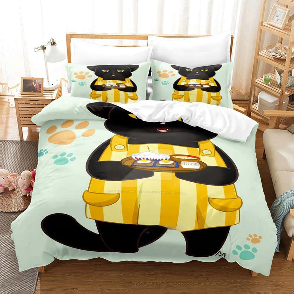 

3D Print The Masterful Cat Is Depressed Again Today Bedding Set Cartoon Anime 3-Piece Duvet Cover For Adult Kid EU Twin 135x200cm