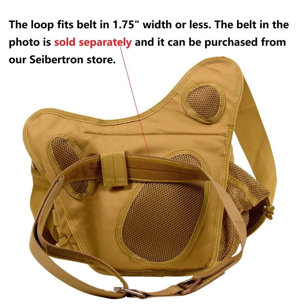 Cybertron Front Bag Shoulder Bag Tactical MOLLE Compatible Multifunctional Military Waterproof Camera Bag Khaki