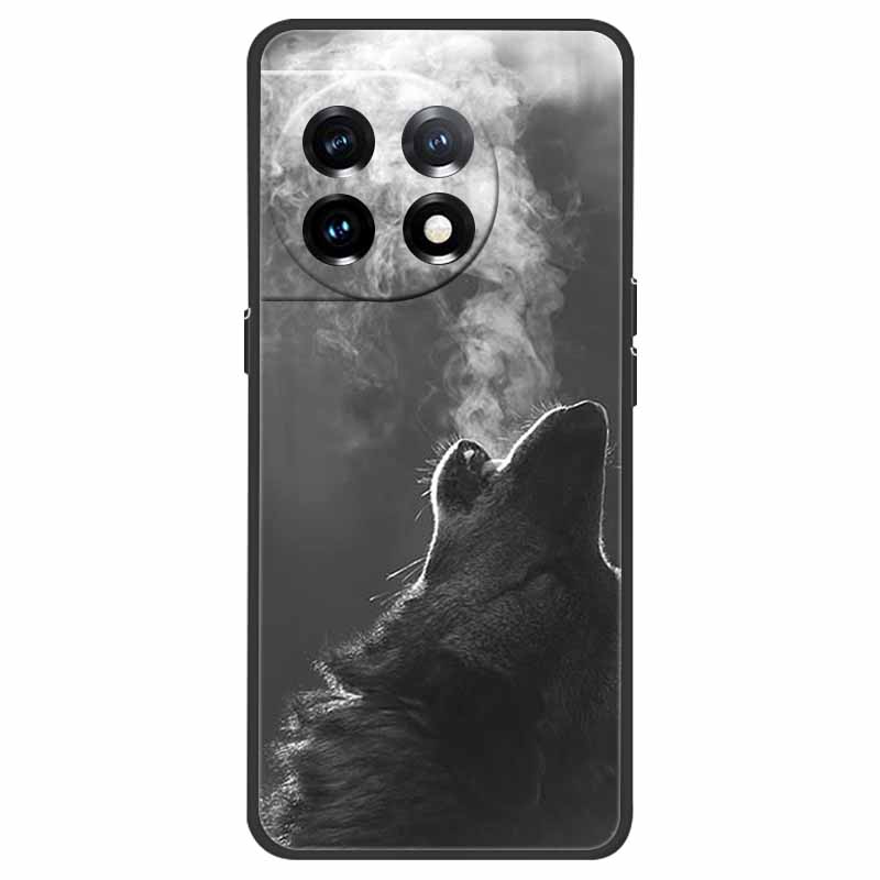 For OnePlus 11 5G Case One Plus 11R Flower Marble Black Bumper Soft TPU Silicone Cover for OnePlus 11 / 11R 5G Phone Cases Capas