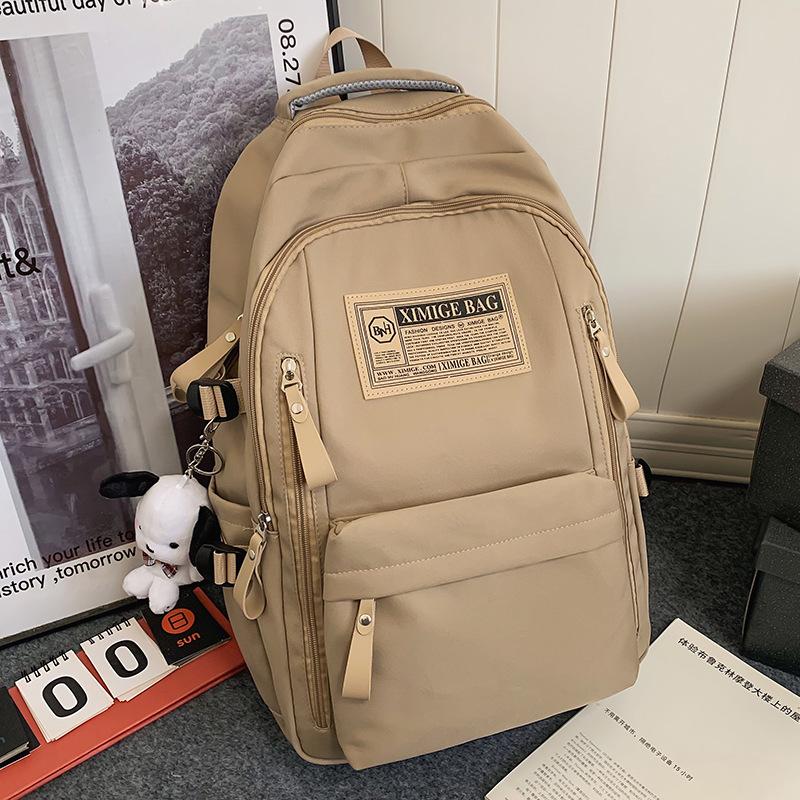 School Bag College Student Girl High School Student Burgundy Large Capacity Junior High School Student Backpack Backpack