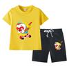 Sun Wukong Boys' Summer 2023 Cotton Outfit: Short Sleeve T-shirt & Shorts Two-Piece Set
