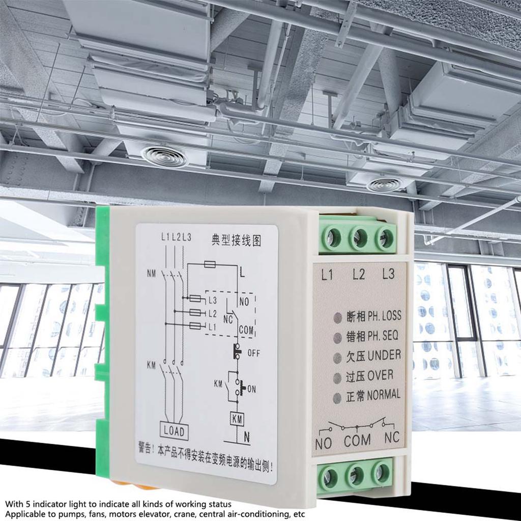 JVR 380 Phase Sequence Protection Relay Monitoring Voltage Control Device