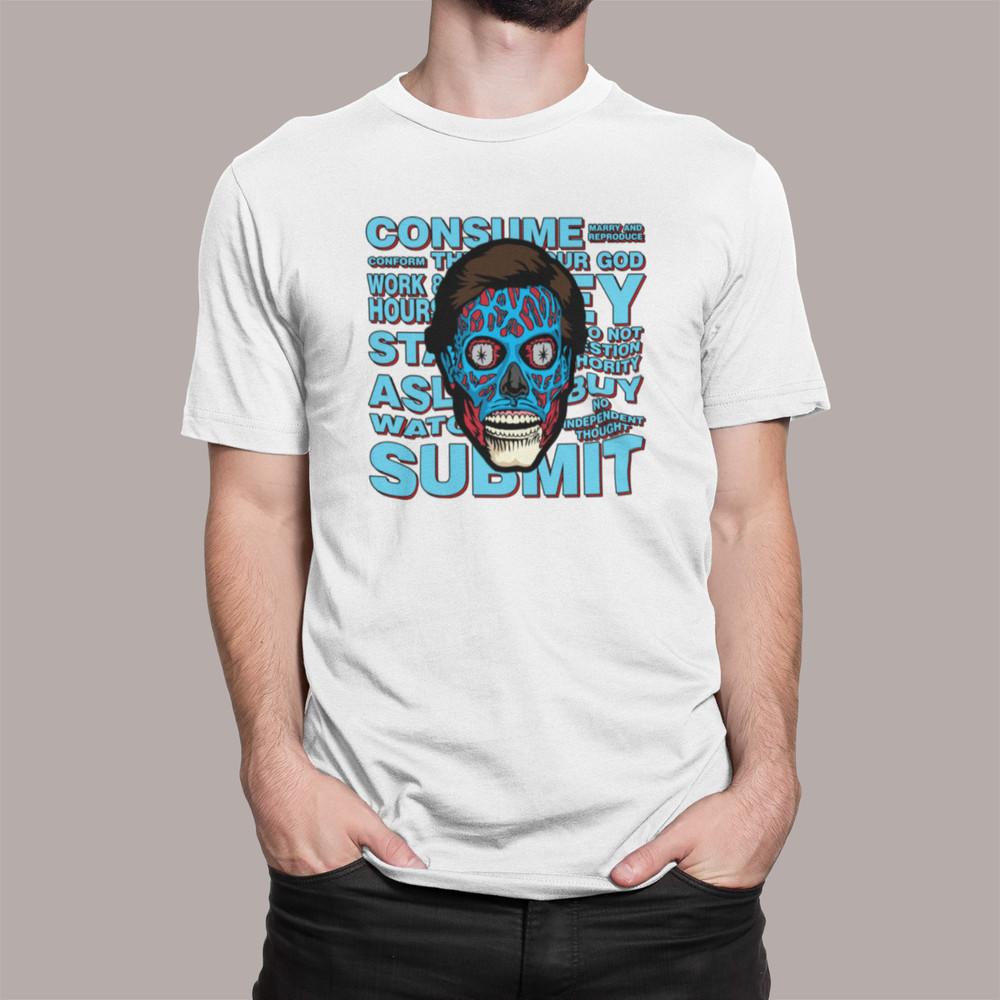 

THEY LIVE T SHIRT RETRO HORROR 80s SCI-FI ALIEN ADULTS KIDS XL