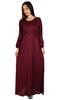 Bimba Women Boho Gothic Style Long Maxi Dress Lace Long Sleeves Gown