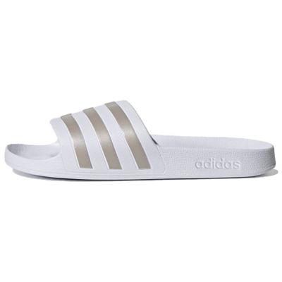 Adilette Aqua Slides White Platinum Metallic Unisex Sneakers Cloud-White EF1730