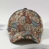 Trendy Cute Bear Print Hard Top Baseball Cap, Unisex Sun Protection Duckbill Cap, Daily Cotton Sport Cap