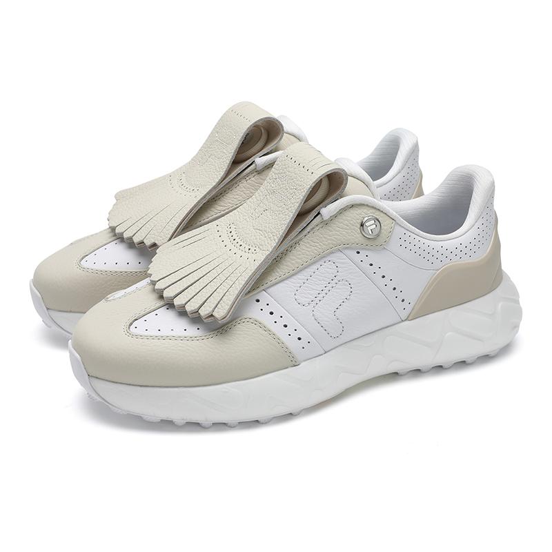 Fila GF Driver Fashion Versatile Comfortable Simple Sports Low-Top Golf Shoes Women Sneaker White Brown A12W521705FGD