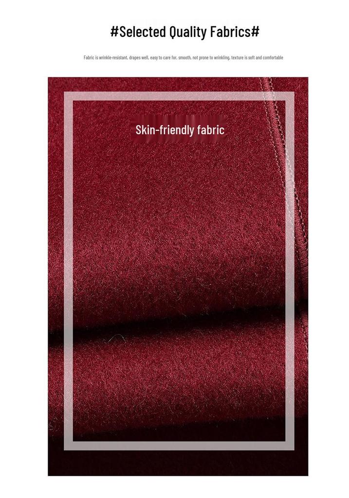Stylish Slim Fit Double-Sided Woolen Coat for Middle-Aged Women - Versatile Autumn/Winter Wear