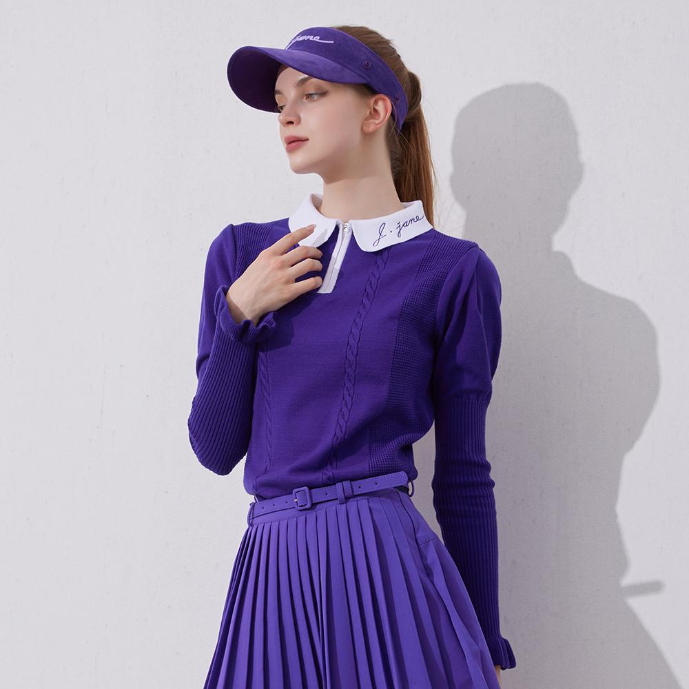 J Jane Puff Sleeve Collar Knit (Purple) Purple/S(44-55)