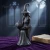 Artistic Resin Crafts Halloween Witch Statue, Gothic Figurine with Pumpkin And Book, Matte Black Themed Gifts Sculpture, Mantel Shelf Desk Decor,