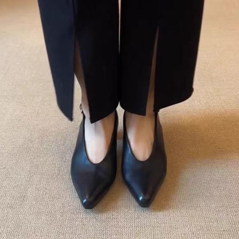 Fashion New Style Luxury Women's Genuine Leather Pointed Toe Slingback Flats Sandals Elegant Ladies Slim Daily Dress Shoes Zapatos Mujer