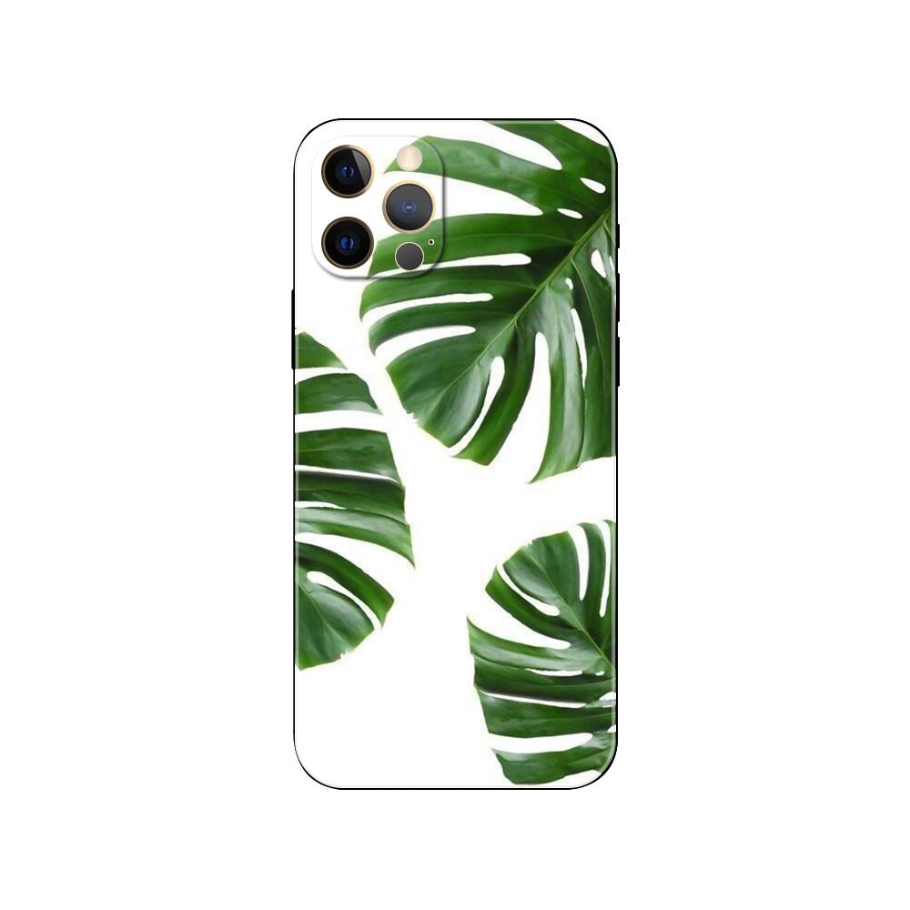 Tree Leaves Phone Case for Iphone 5 5s 2020se 6 6s 7 8 Plus X 10 XR XS 11 12 13 Mini Pro MAX Black Tpu Back Cover
