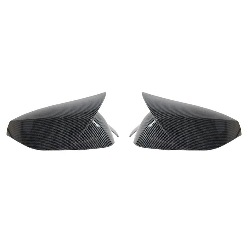 2Pcs Car Side Rearview Mirror Cover Cap Carbon Black Style/Glossy Black For Infiniti Q50 Q60 QX30 Q70 All Models 2014-