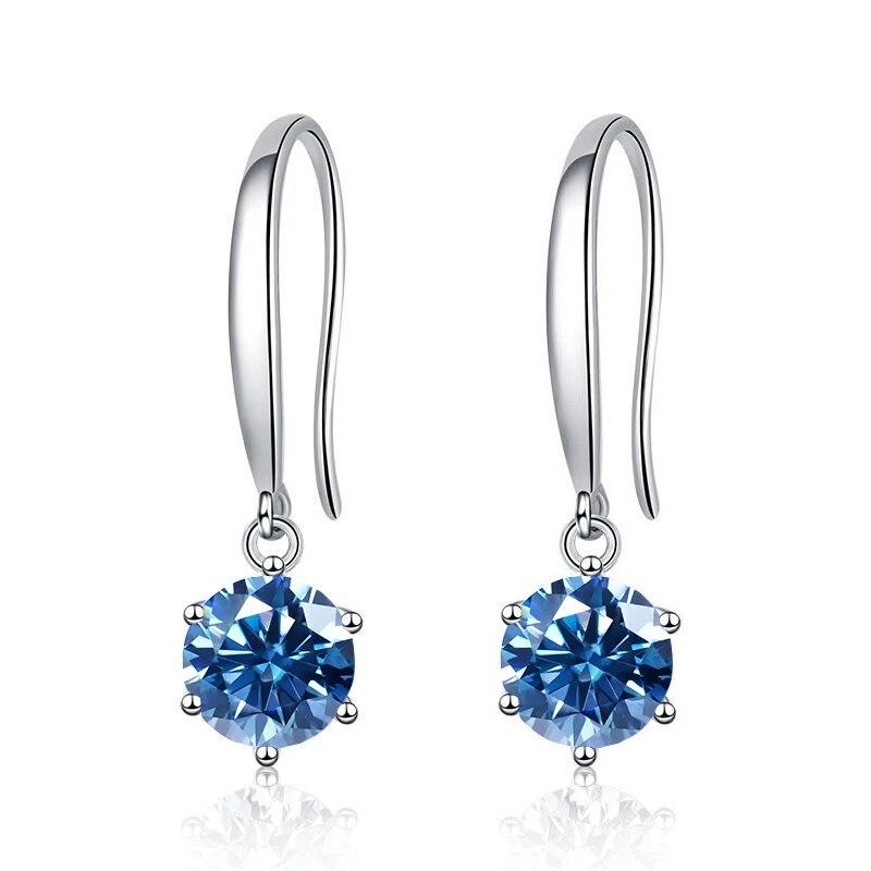 Bague Ringen Orecchini Lunghi in Argento Sterling S925 Intarsiati con Moissanite Colore D per Fidanzata Regalo di San Valentino