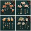 Flower Hanfu Hair Stick Tassel Chinese Style Hairpin Set Retro   Cheongsam