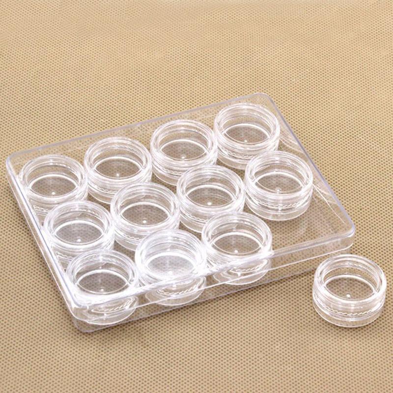 12-Grid Contact Lens Storage Box Transparent Round Portable Travel Contact Lens Case Soak Container Lenses Box For Beauty Pupil