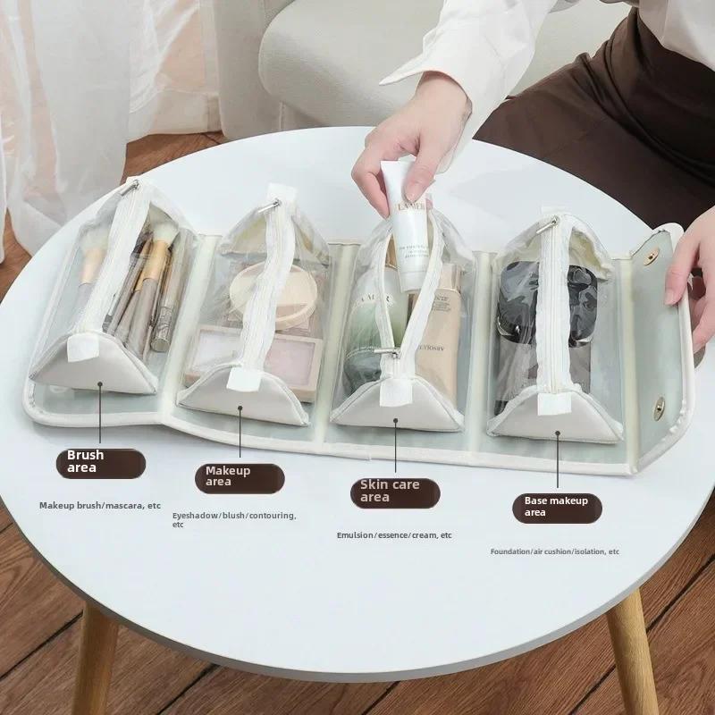 2026 New Detachable Folding Makeup Bag, Cross-border Large Capacity Storage Bag, Four in One Makeup Bag for Travel and Outings