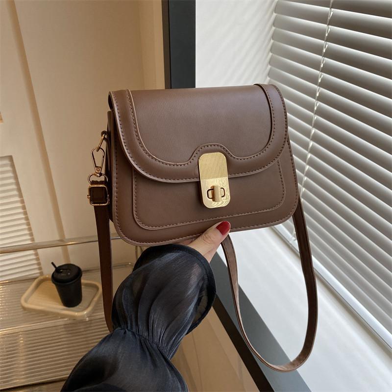Trendy Fall Women's Crossbody Bag With Unique Lock Closure Versatile Small Purse
