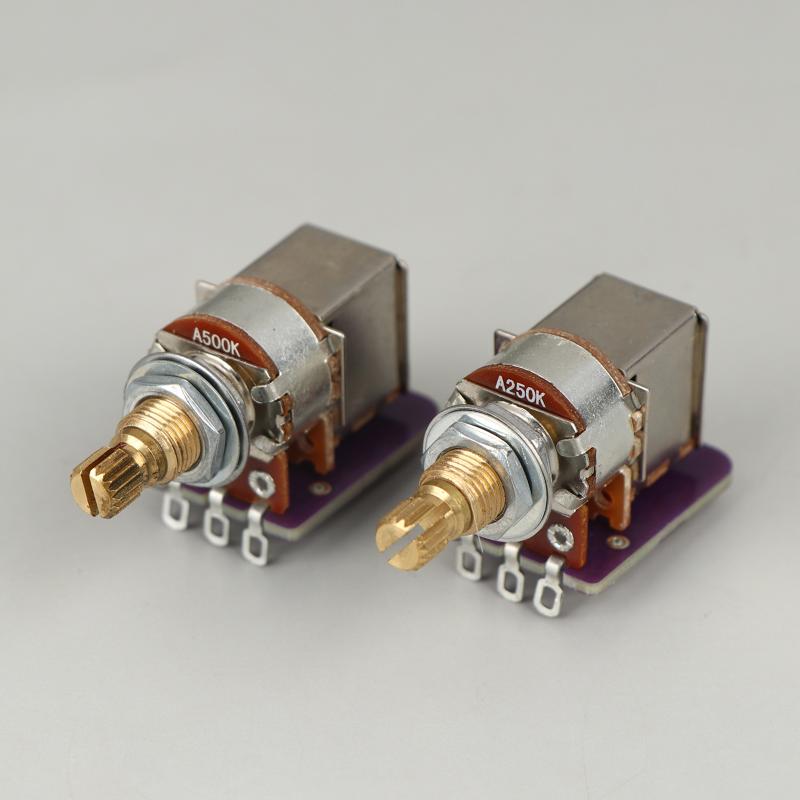 A250K/B250K/A500K/B500K Pcb Mod Dpdt Push-Pull Brass Pot Metric Split Shaft 9.5Mm Potentiometer For Guitar Bass