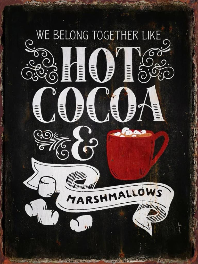 Christmas Coffee Art Metal Signs for Cafe Shop Club Pub Decor Tin Sign Bourbon Decorative Plaques Painting Wine Wall Decorati