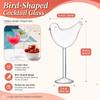 150ml Smoked Cocktail Goblet Glasses Multi-Purpose Elegant Bird Shaped Glass Transparent Goblet Glass for Champagne Drinks Wine