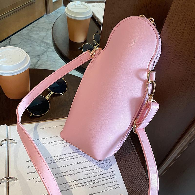 Trendy Bright Pink Russian Nesting Doll Crossbody Bag Women'S Fashion Shoulder Purse With Floral Design Zipper Closure And Adjustable Strap