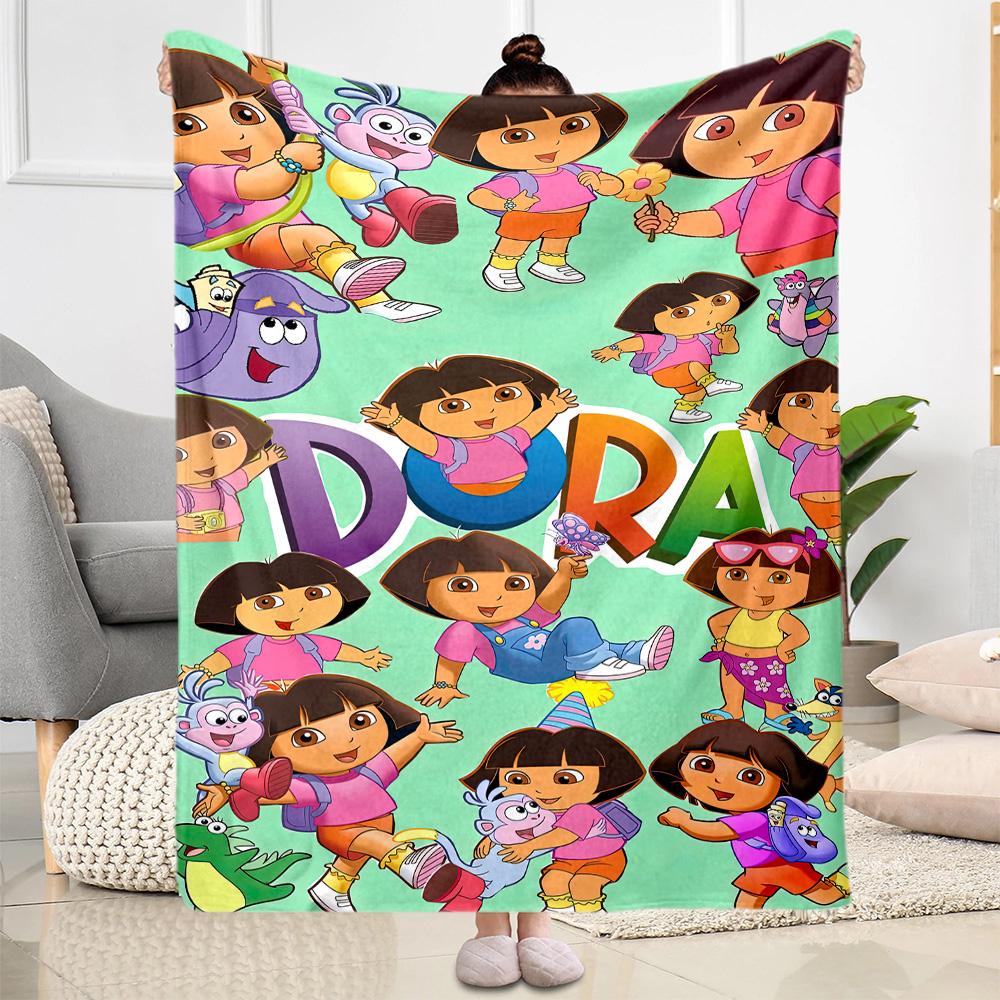 Dora Explorer Blanket Durable Comfort Suitable for Office Sofa Picnics Four Seasons Multipurpose Warmthful Decor Best Holiday Gift for Friends Family