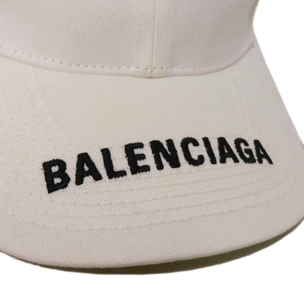 Used 11221 Logo Visor Cap 531588 410B2 9060 7919 L 23.2" Black Baseball Cap with Velcro and Cotton Fits White Men's