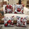 Festive Christmas Pillowcases: 2D HD Printed with Elegant Holiday Ornaments! Sofa Cushion Cover New Year Home Room Decoration