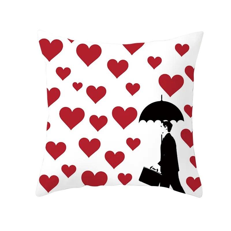 Happy Valentines Day LOVE Heart Față de pernă pentru cuplu Husă de pernă pentru canapea Husă de pernă pentru pat Husă de pernă Decor acasă Husă de pernă pentru mașină