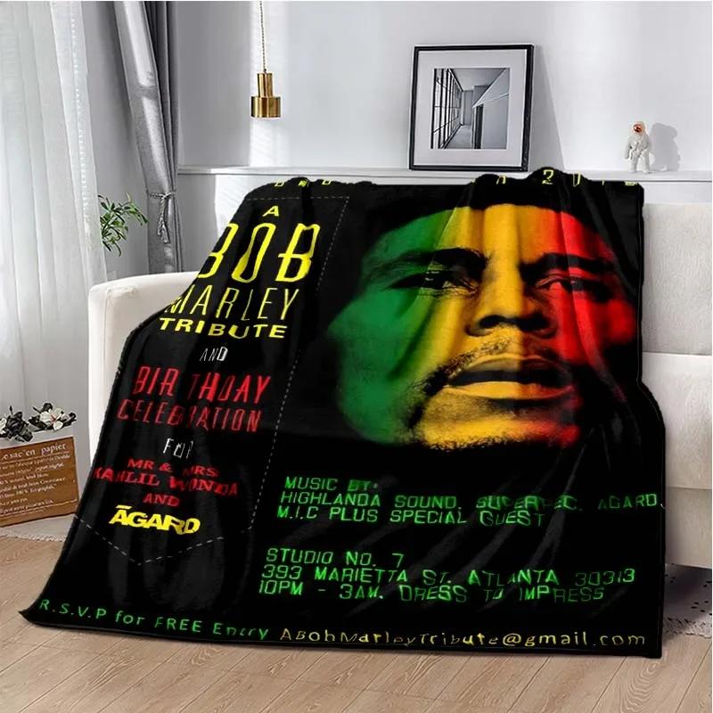 Bob Marley Music Throws Blanket for Kid Couch Sofa Travel Home Picnic Hiking Bed Beding Super Soft Flannel Blanket Birthday Gift