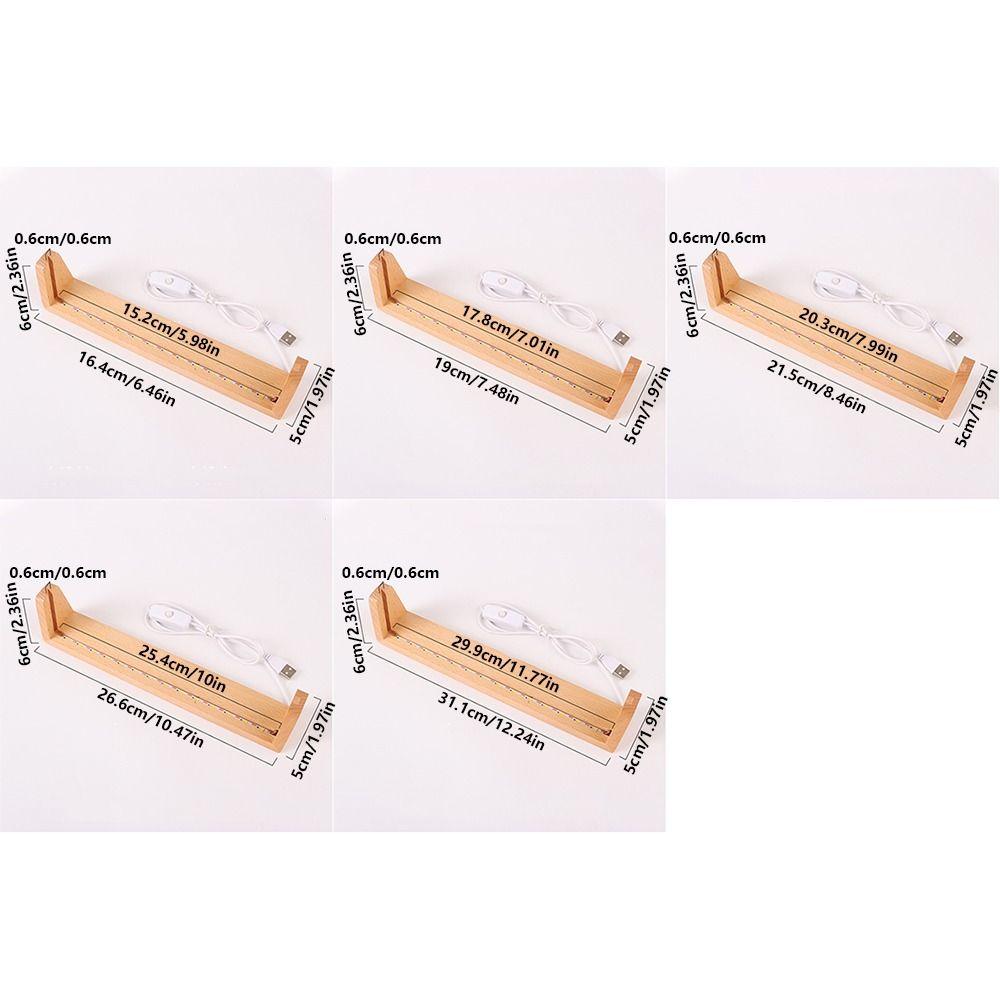 Warm Light Wooden Lighted Base Non-slip Acrylic Cards Display Racks LED Lighted Stand  Home Decor