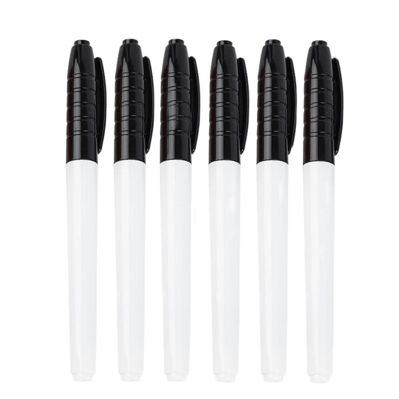 6pcs Color Erasable Whiteboard Pen Extremely Fine Tip 0.5mm Dry Erasing Pen Office Teaching Examination Art Marker Pen