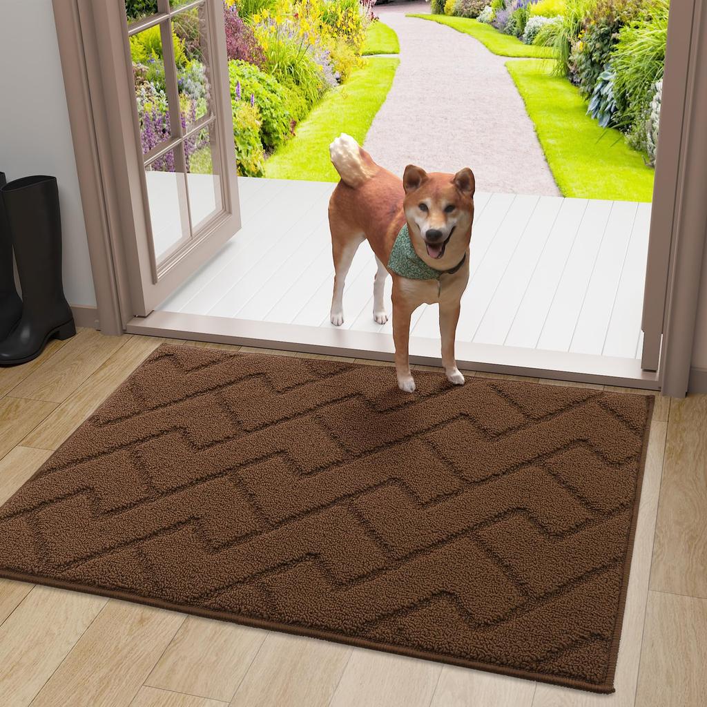 Olanly Washable Front Entry Doormats for Entryway Indoor Door Mat Non-Slip Absorbent Resist Dirt Entrance MatInside Floor Mats