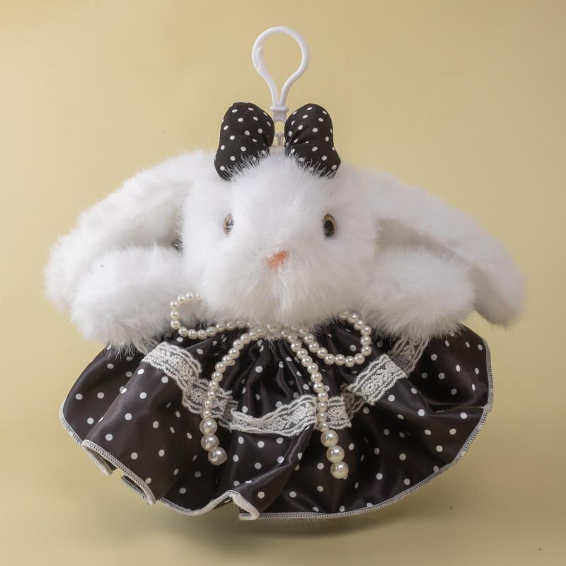 Cute Plush Bunny Bag Charm With Long Fur Material For Couples Gift