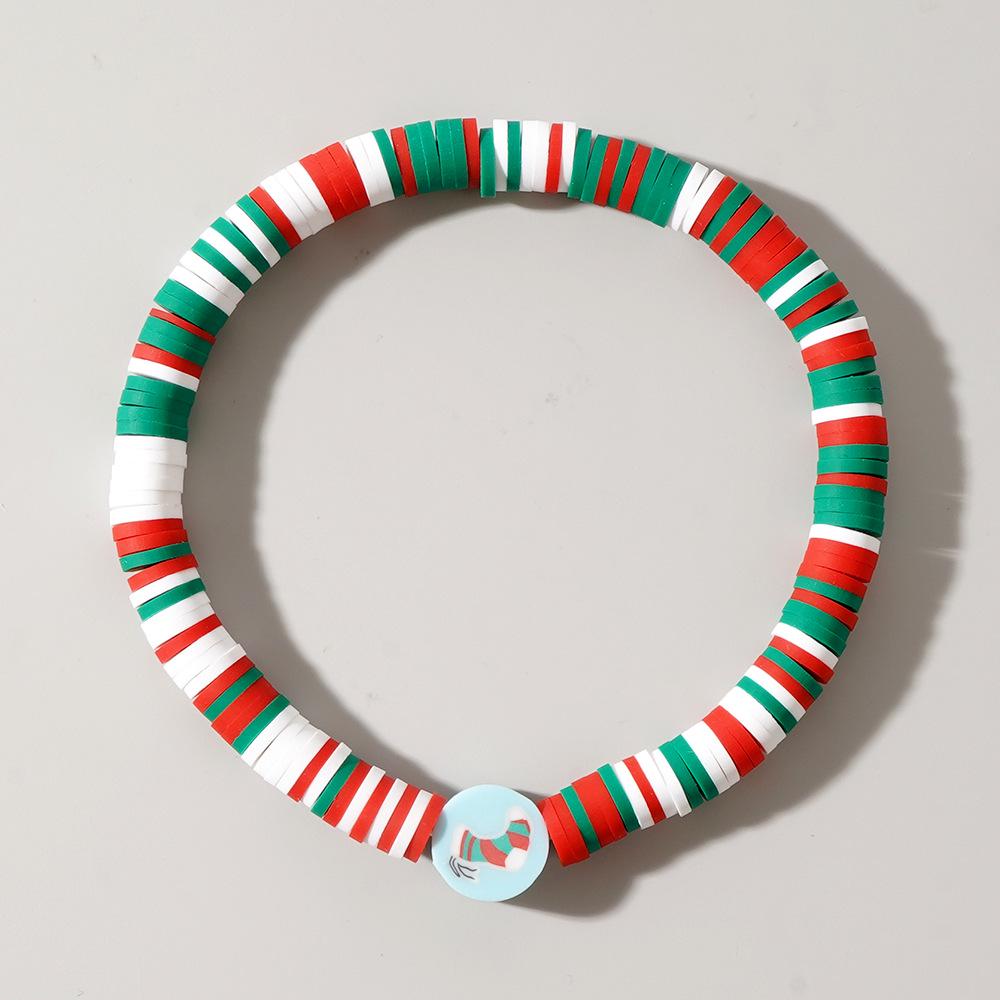 

Праздничный рождественский браслет из полимерной глины для девочек - Красные и зеленые бусины
