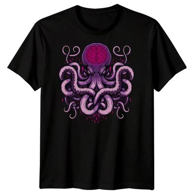 Octopus Brain Fantasy Creatures Mens T-Shirt Graphic Tee