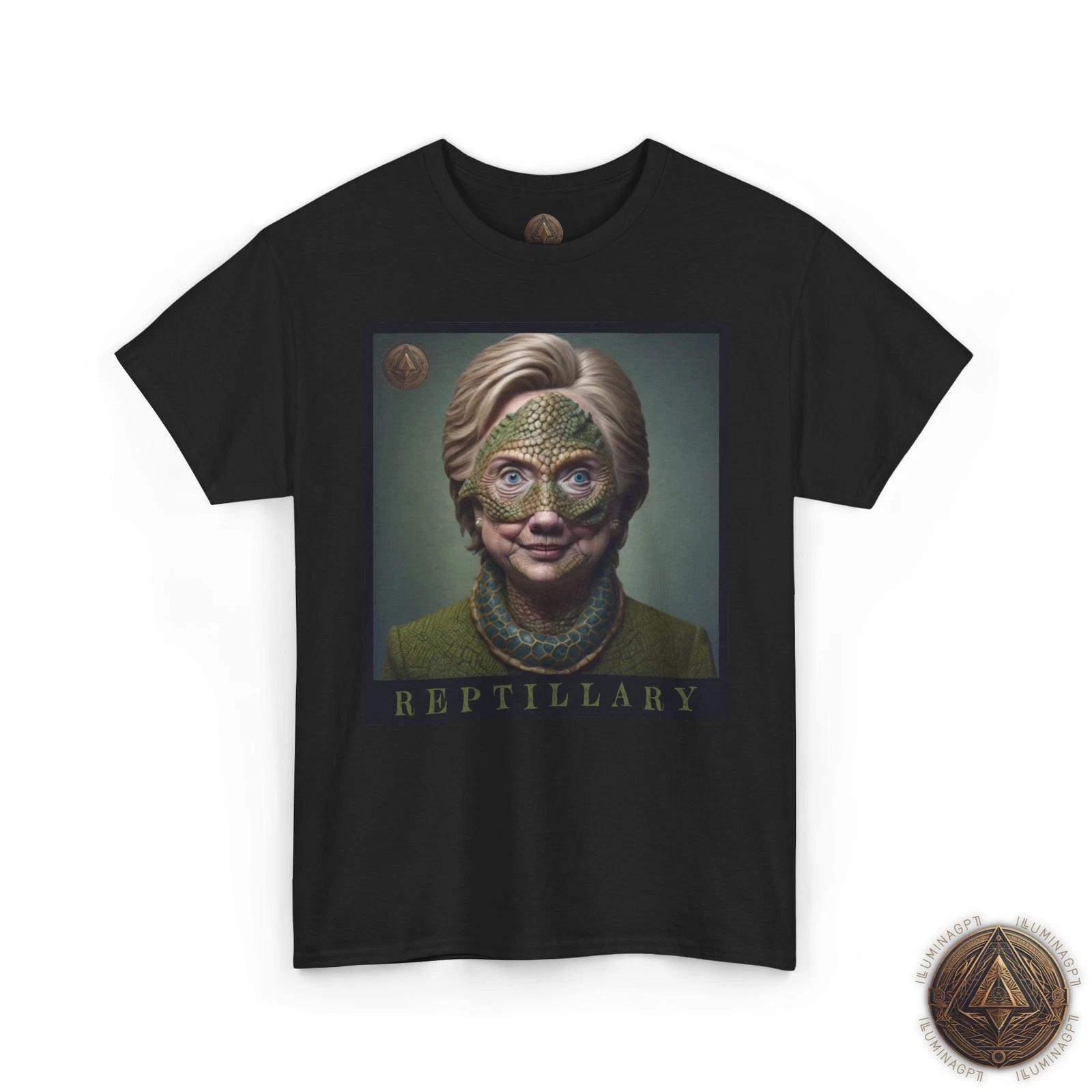 Reptillary T shirt, Funny Hillary Clinton Lizard People Conspiracy Tee XL