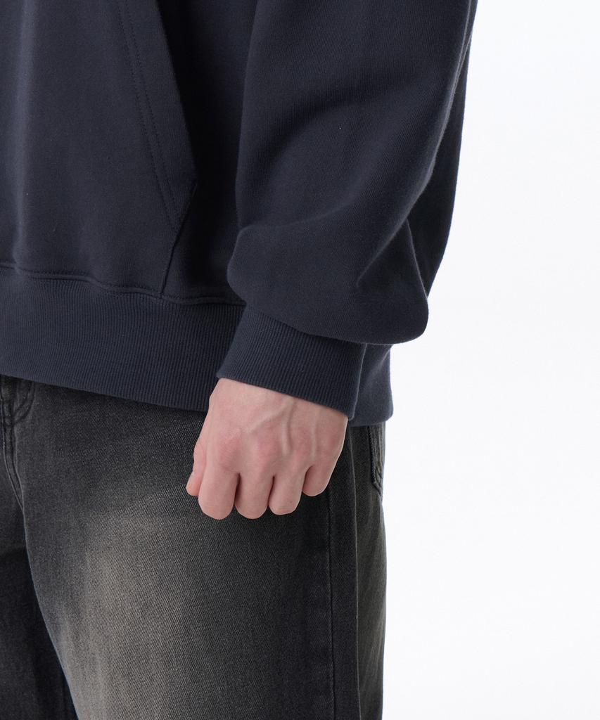 Oversized Two-Tone Hooded Sweatshirt [Navy]