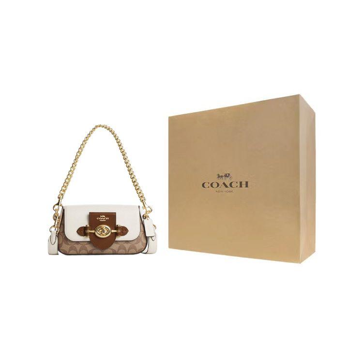Coach Brie 22 Color Block Classic Logo Detachable Shoulder Strap Snap Leather Handbag Women handbag CM064-IMVGB