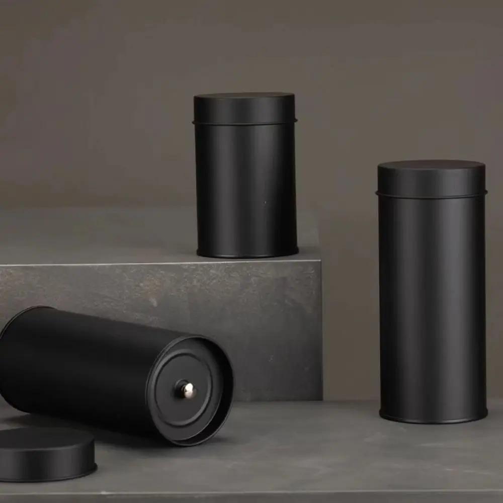 Dust-resistant Tinplate Tea Canister Double Seal Lid Tea Can Solid Color Tea Storage Box Candy