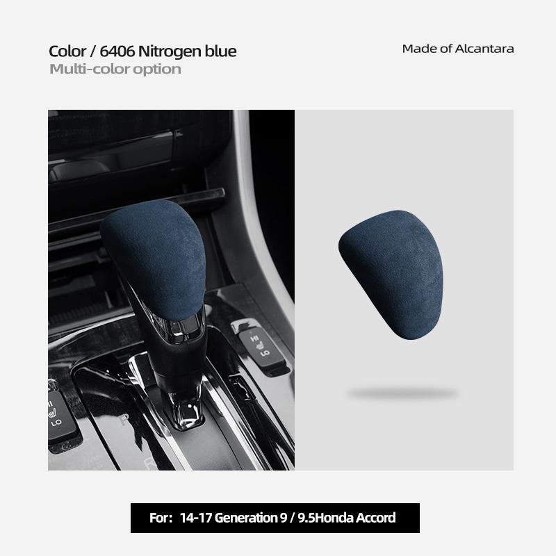 For Honda Accord 9/9.5 Alcantara Suede Gear Shifter Gear Protector Head Cover Car Gear Head Shift Knob Handle Cover Trim Sticker